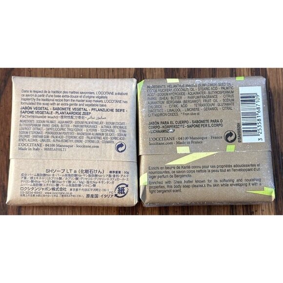 Lot of 2 L'Occitane Shea Butter Extra-Gentle Soap 1.7oz / 50g Milk & Bergamot - Picture 2 of 2